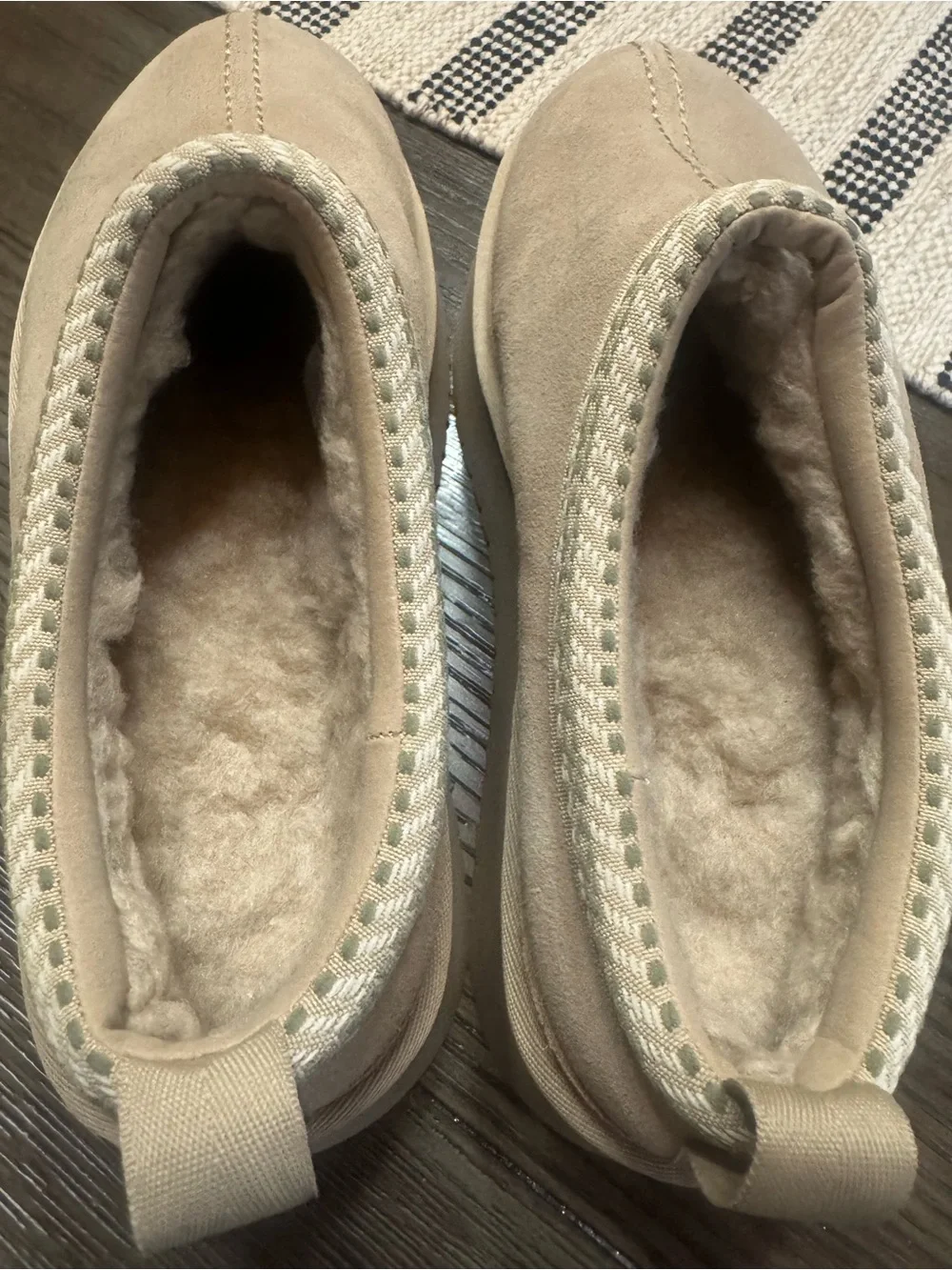 UGG Suede Platform Slip-Ons in Chestnut Tan
